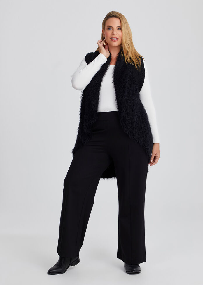 Red Fuzzy Vest Plus Size Women's Taking Shape AU