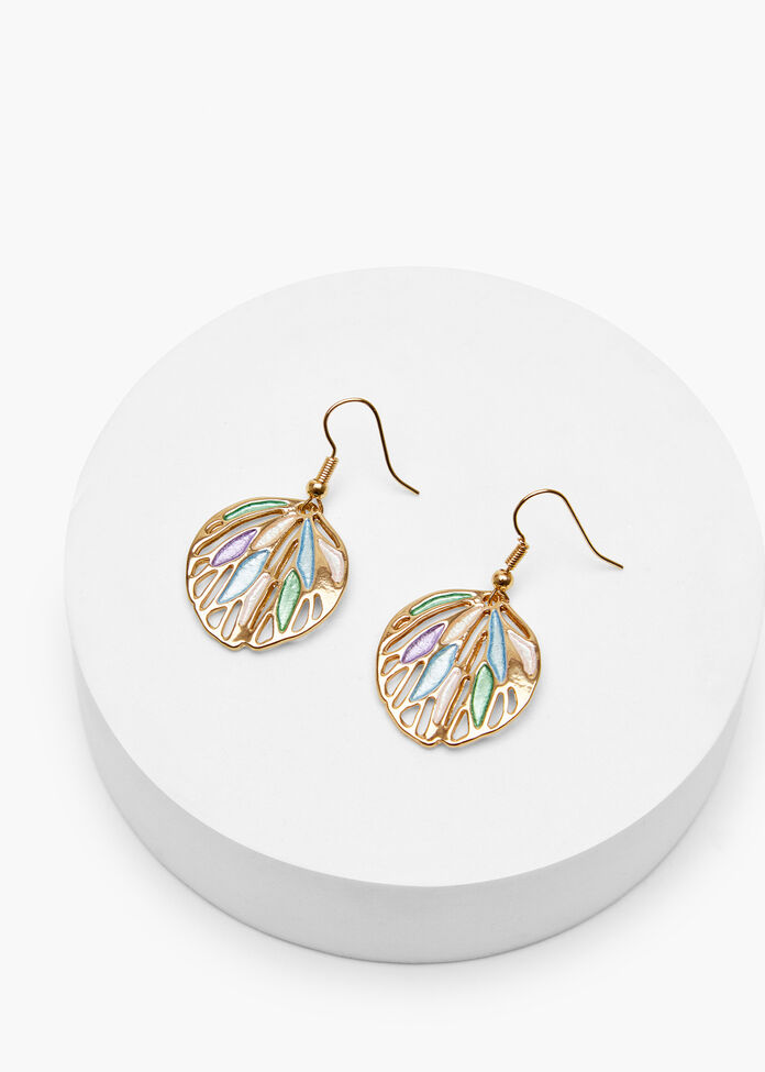 Enamel Pretty Petal Earrings, , hi-res