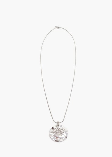 Silver Diamante Long Necklace