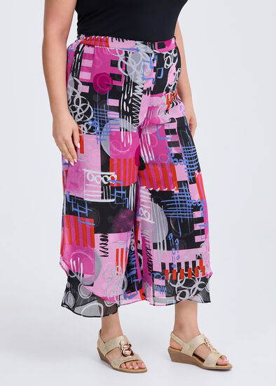 Plus Size Reversible Travel Palazzo Pant