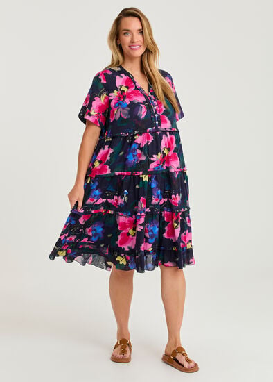 Plus Size Cotton Bloomfield Frill Dress