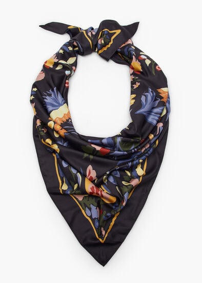 Plus Size Floral Print Triangle Scarf