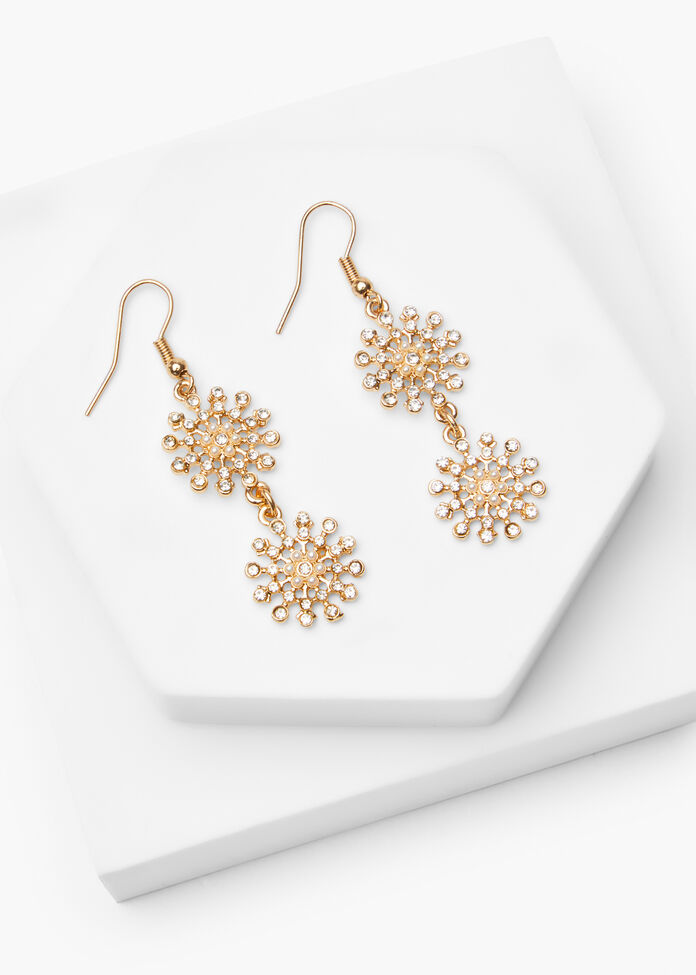 Christmas Snowflake Earrings, , hi-res