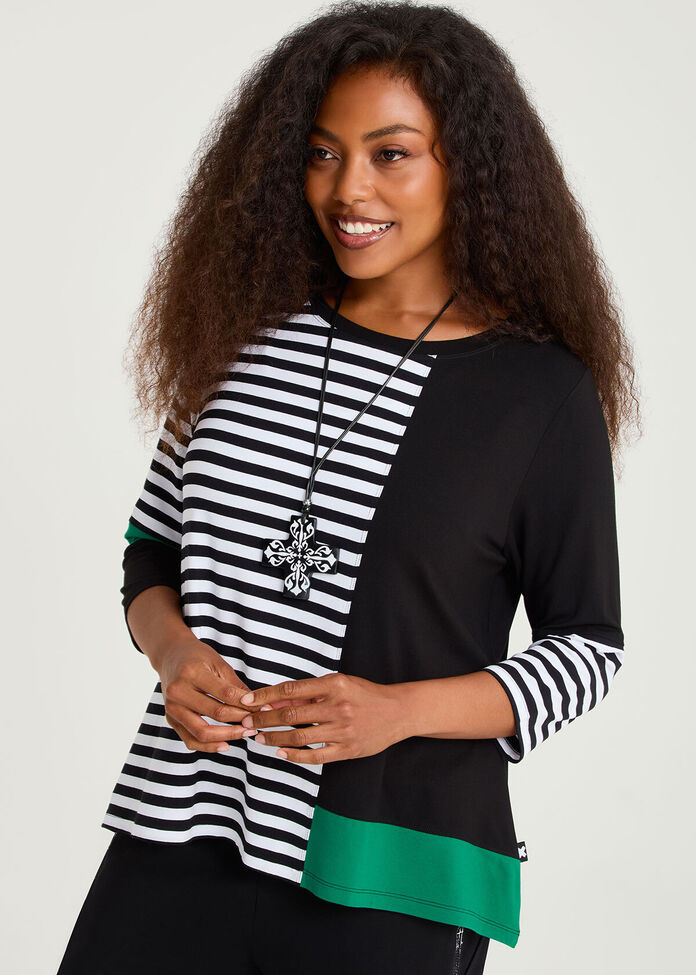 Natural Samara Stripe Top, , hi-res
