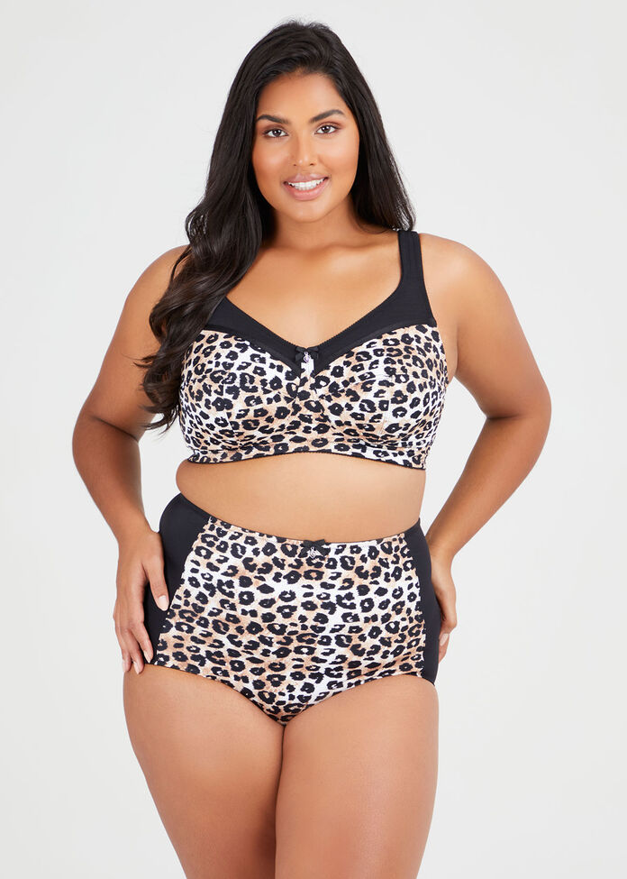 Wirefree Animal Print Bra, , hi-res