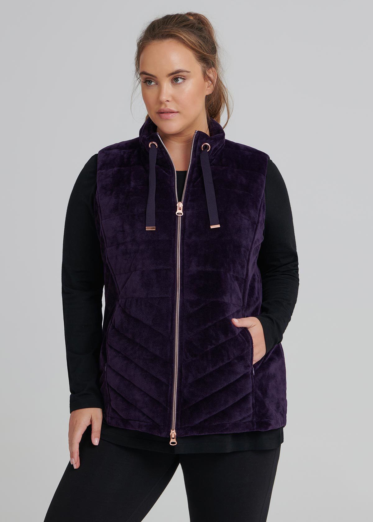 Plus size purple vest shop