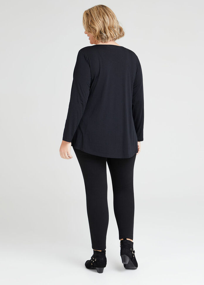 Shop Plus Size Wool Bamboo V-neck Top in Black | Taking Shape AU