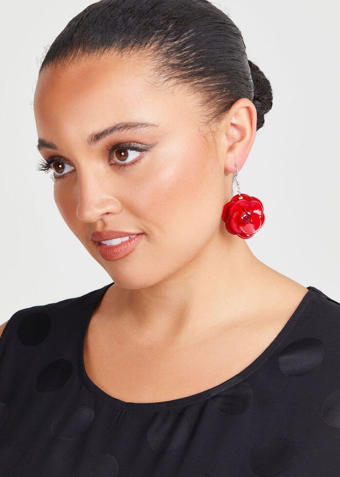 Flower Earrings, , hi-res