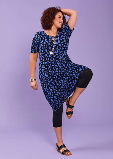 Plus Size Natural Abstract Spot Dress