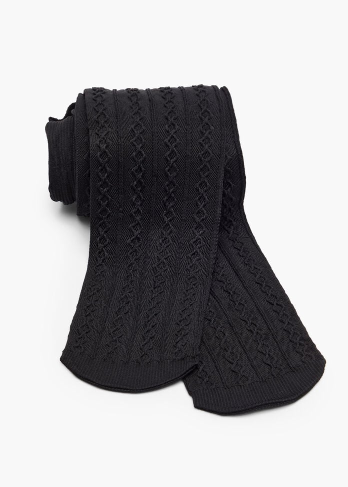 Opaque Cable Knit Tights, , hi-res