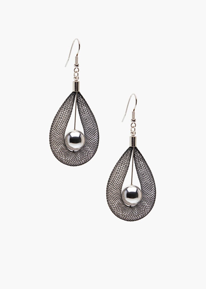 Abstract Netted Teardrop Earrings, , hi-res
