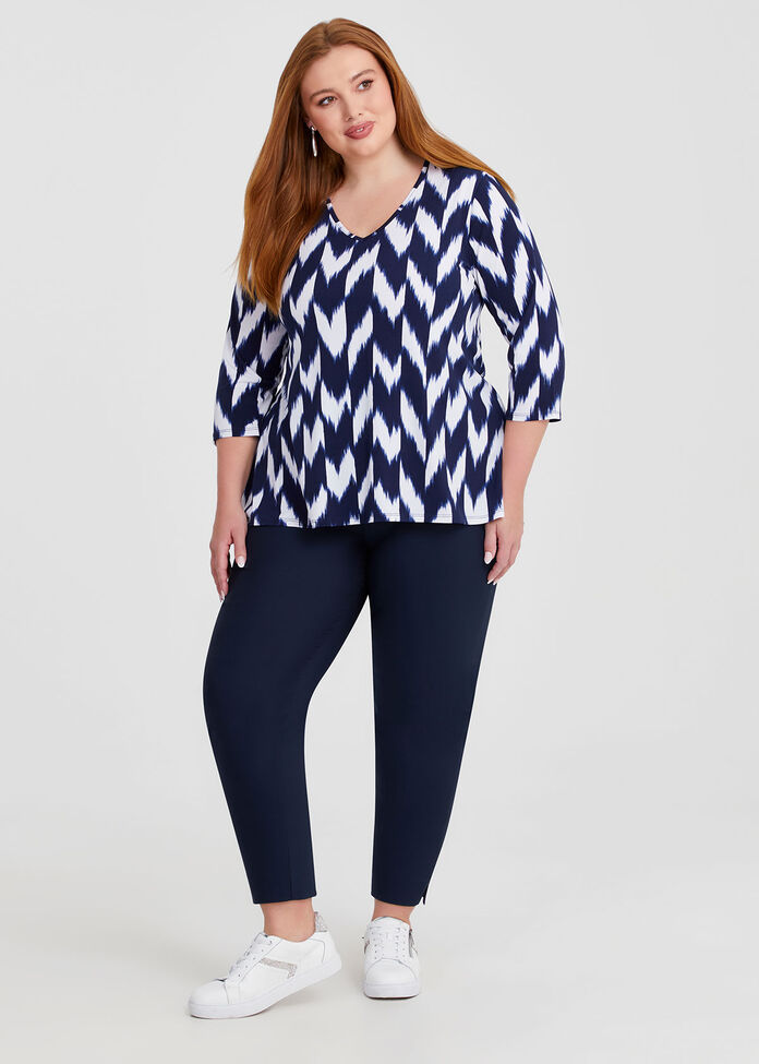 Ikat Peplum Luna Top, , hi-res