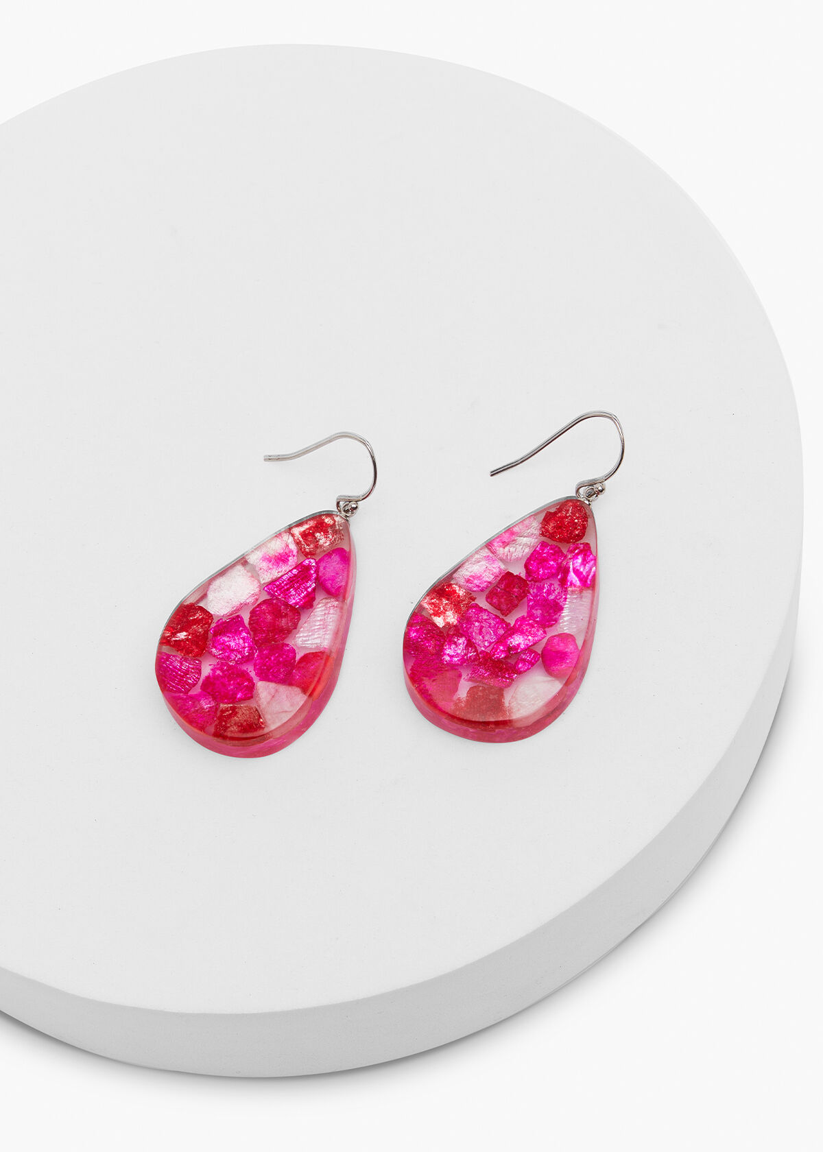 Pink Resin Earrings