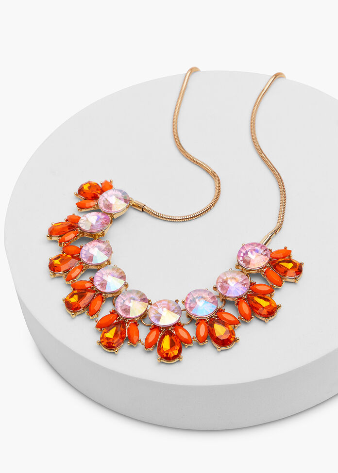 Pretty Crystal Statement Necklace, , hi-res