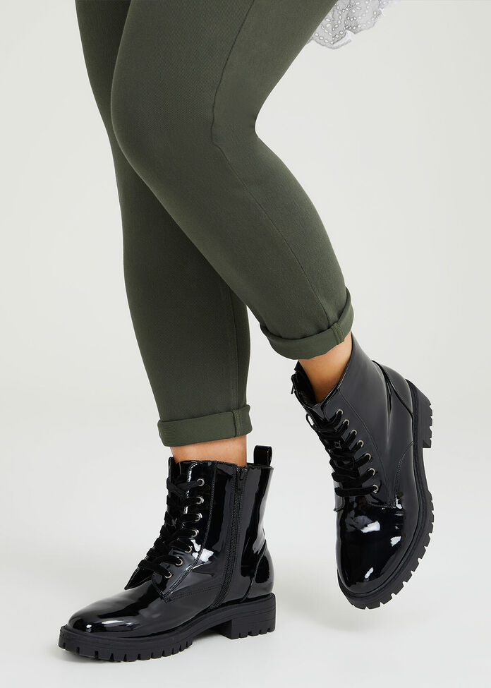 Patent Lace Up Boot, , hi-res
