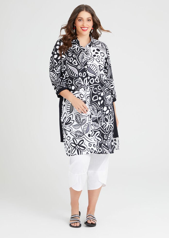 Shop Plus Size Linen Monochromatic Shirt in Print | Taking Shape AU