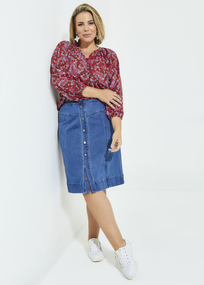 Natural Mini Floral Blouse, , hi-res