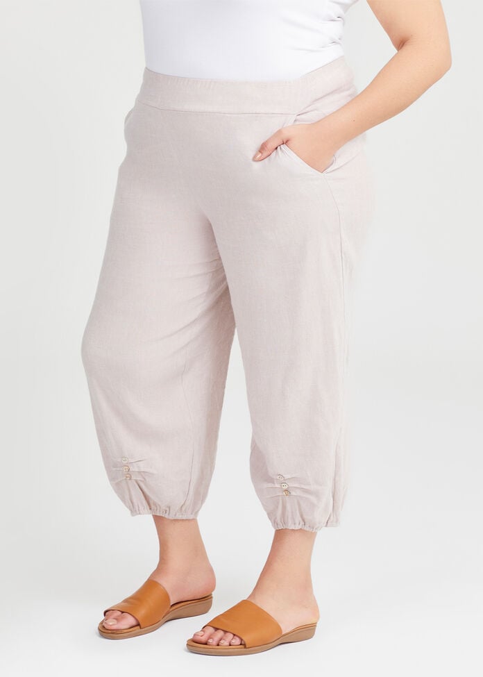 Petite Lantern Linen Crop Pant: Plus Size Taking Shape AU