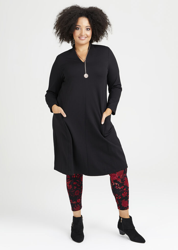 Shop Plus Size Bamboo Ponte Shift Dress in Black | Taking Shape AU