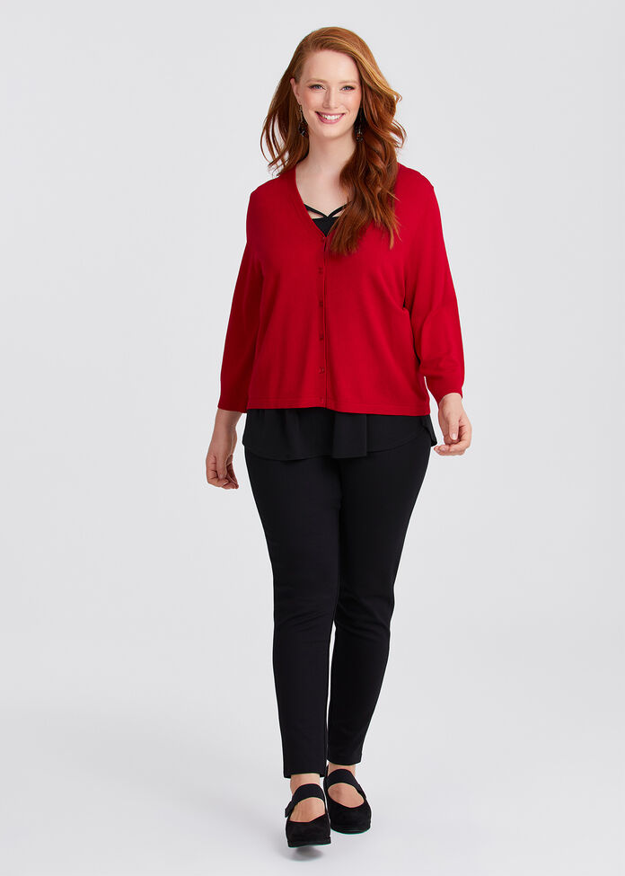 Ivy V-neck Natural Knit Cardigan, , hi-res