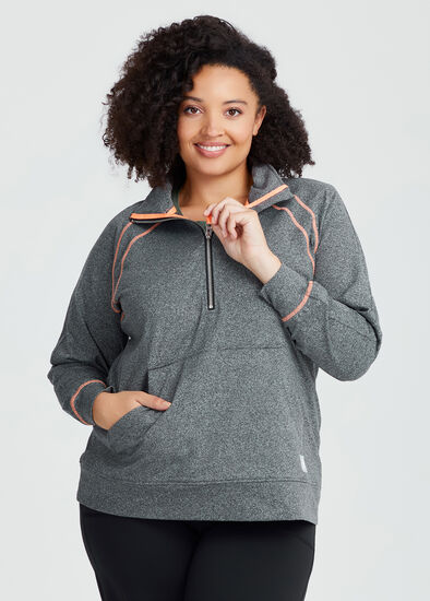Plus Size Mock Neck Zip Tunic