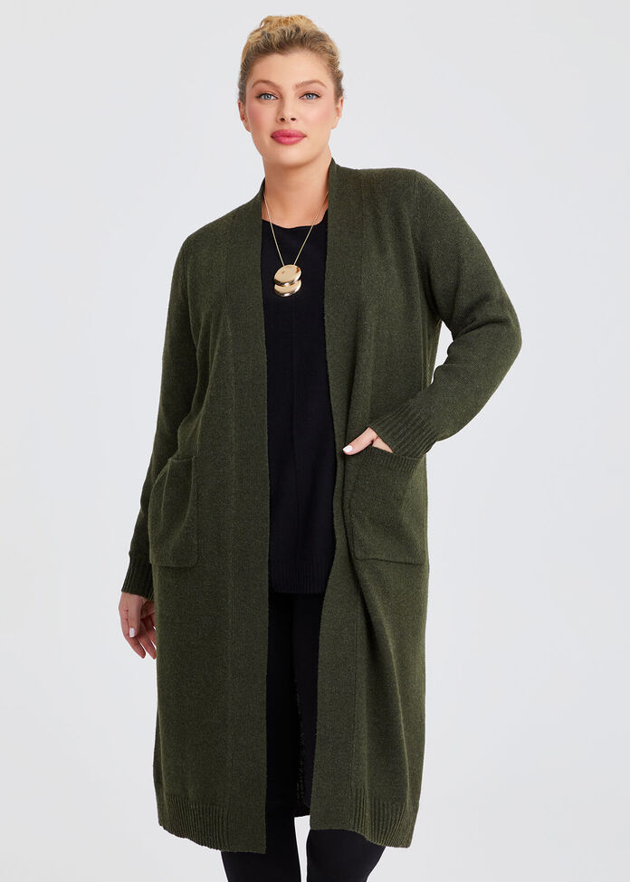 Longline Pocket Cardigan, , hi-res