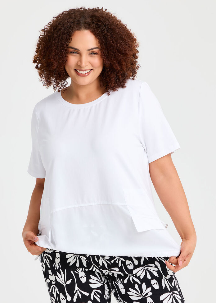 Pima Cotton Retreat Top, WHITE, hi-res