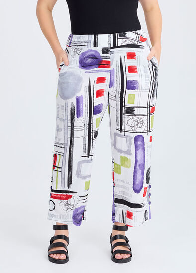 Plus Size Check Linen Bamboo Pant
