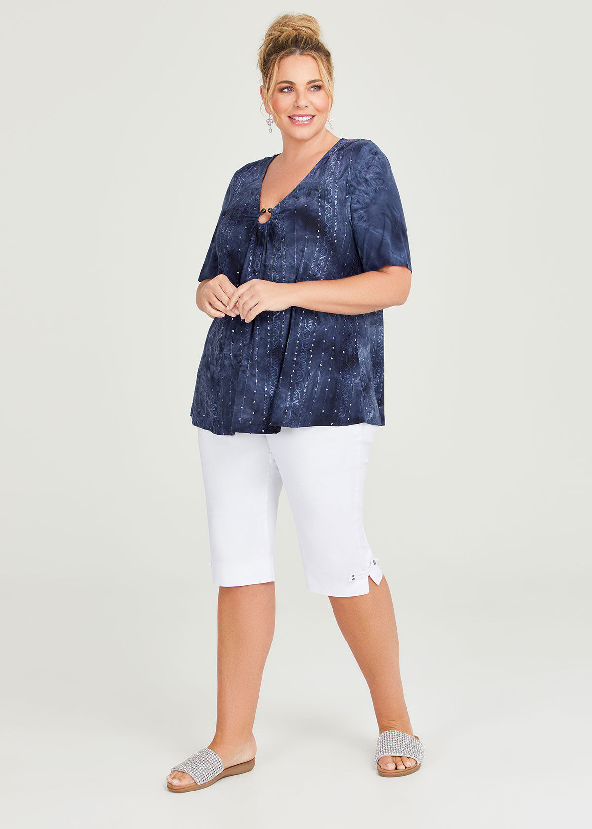 Plus size sequin peplum top store