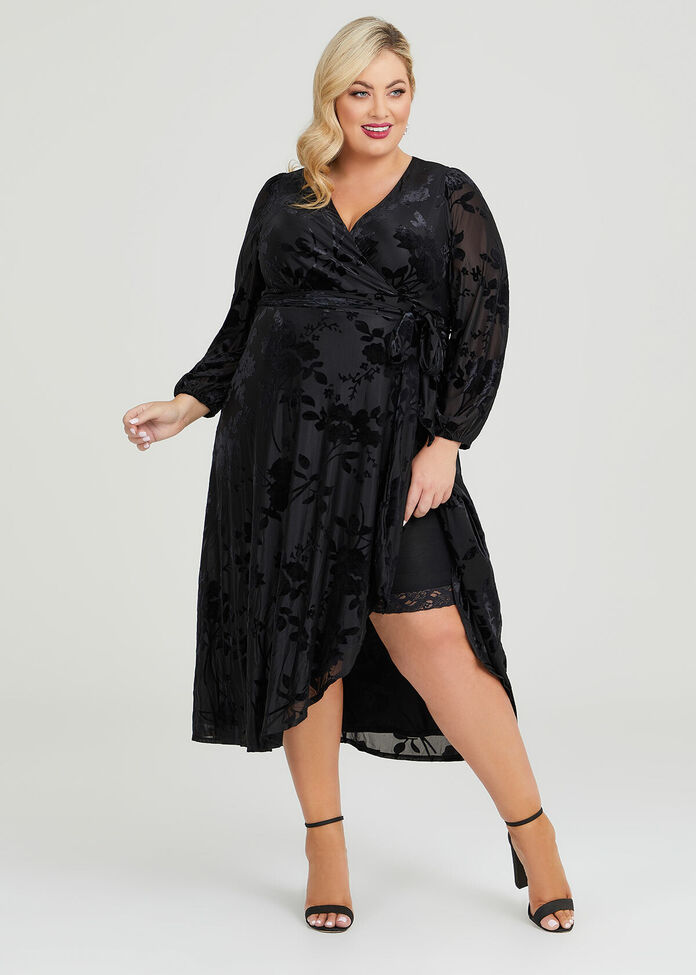 Shop Plus Size Devore Velvet Formal Dress in Black | Taking Shape AU