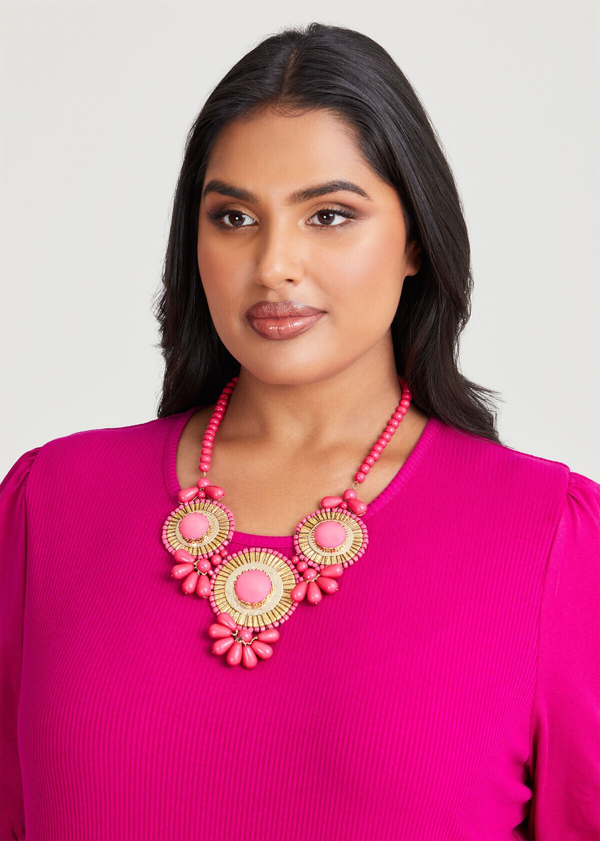 Hot pink statement necklace on sale