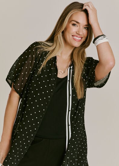 Plus Size Polka Dot Summer Shirt