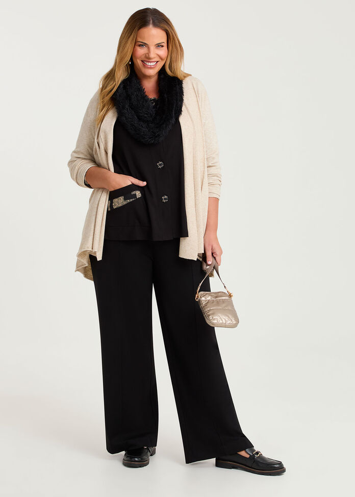Spliced Natural Pocket Cardigan, , hi-res