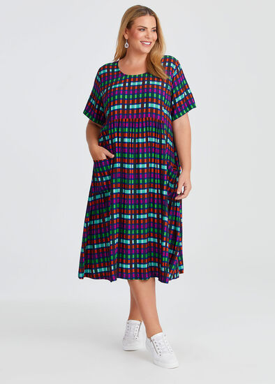 Plus Size Natural Pocket Midi Dress