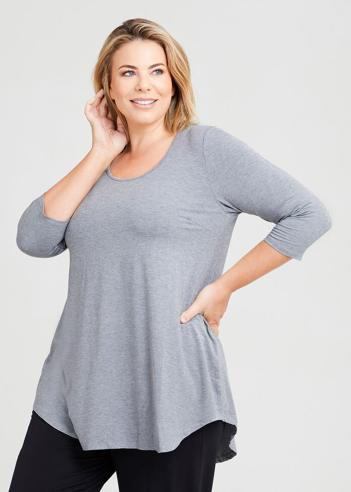 Bamboo Base 3/4 Sleeve Top, , hi-res