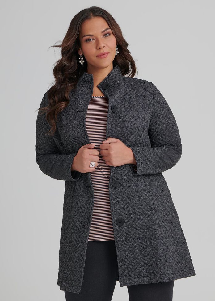 Shop Zigzag Luxe Jacket in Grey in sizes 12 to 24 | Taking Shape