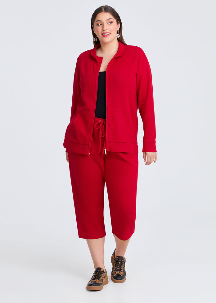 Waffle Casual Jacket, RIBBON RED, hi-res