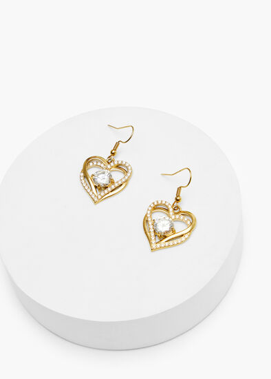 Diamante Heart Earrings