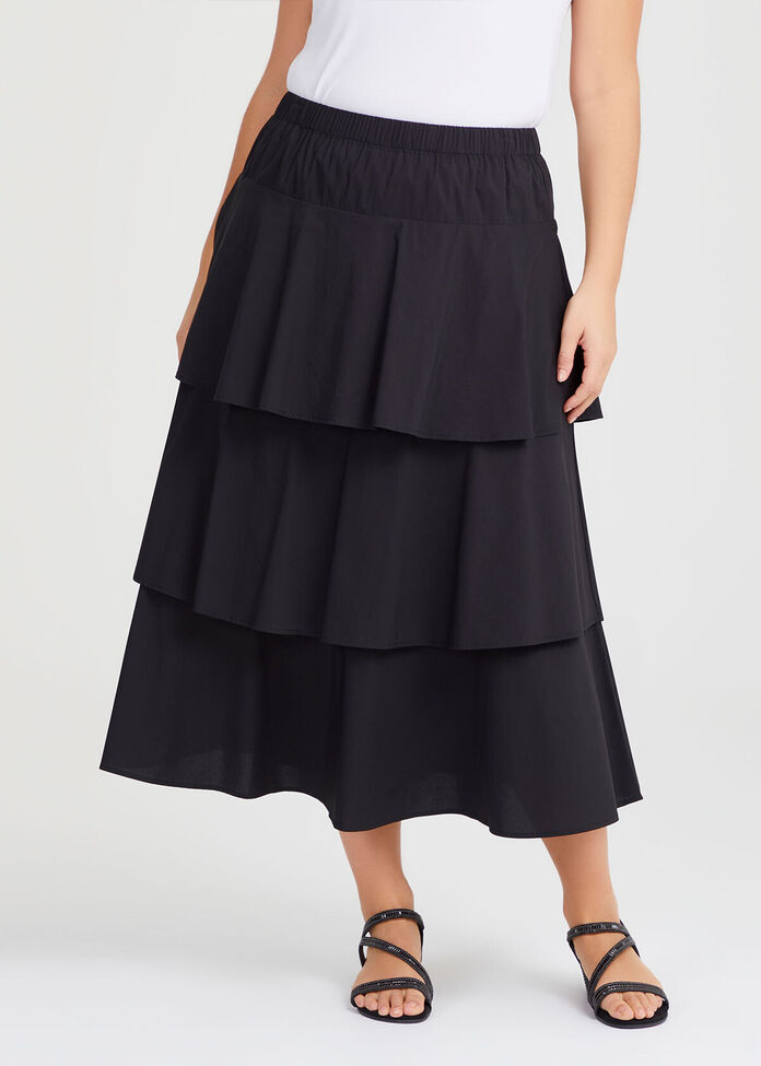 Cotton Kalee Tier Skirt, , hi-res