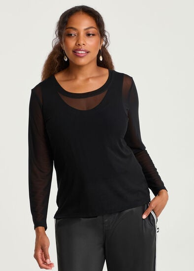 Plus Size Mesh Body Tee