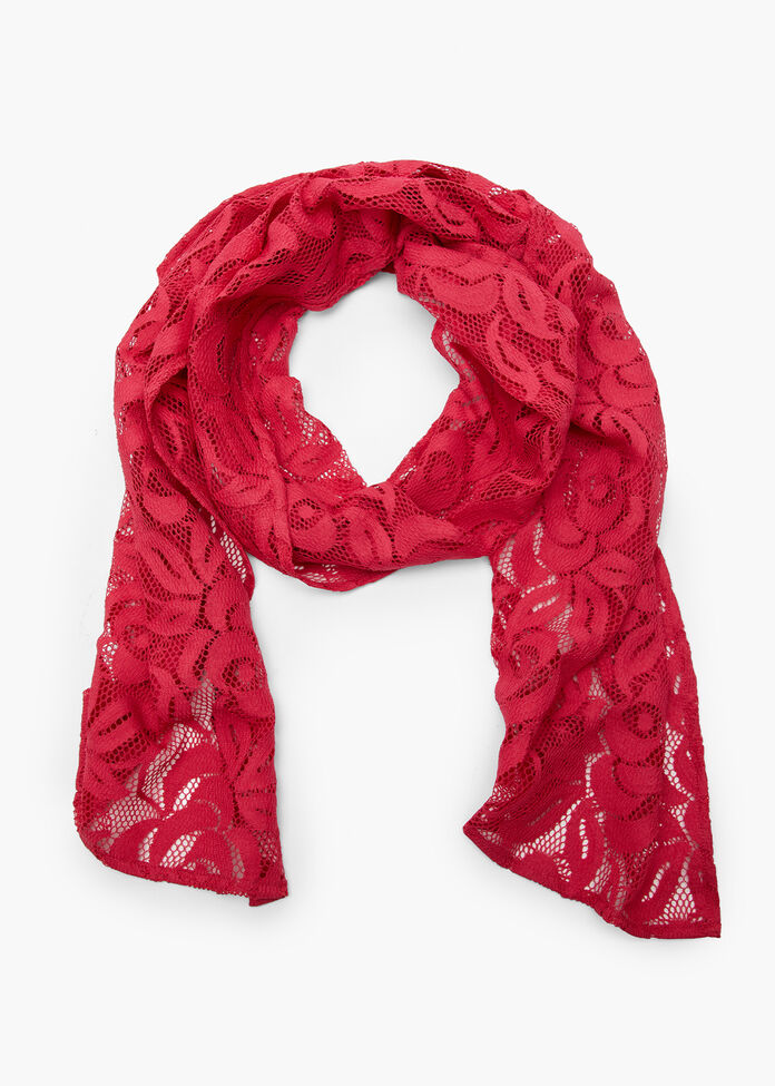 Lace Peony Scarf, , hi-res