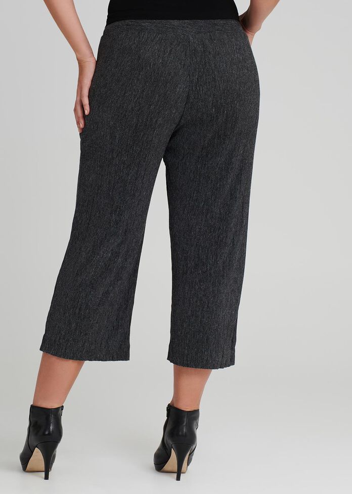 Pleated Knit Crop Pant, , hi-res