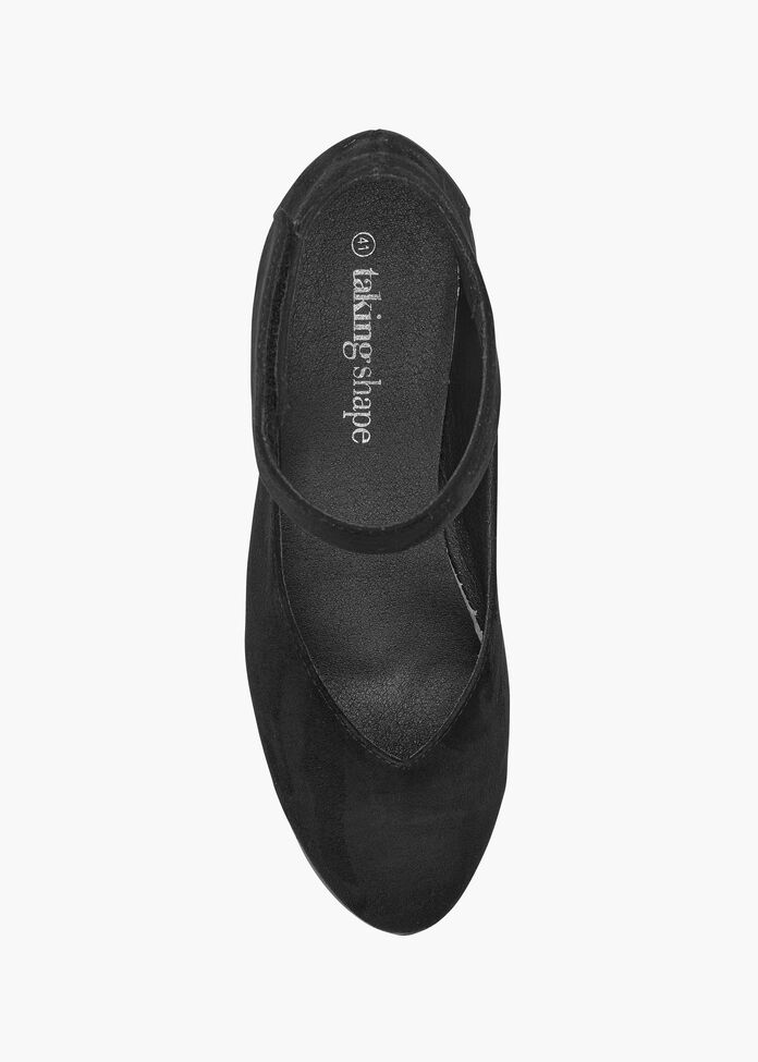 Wedge Ankle Strap Court in Black, Sizes 1230 Taking Shape NZ