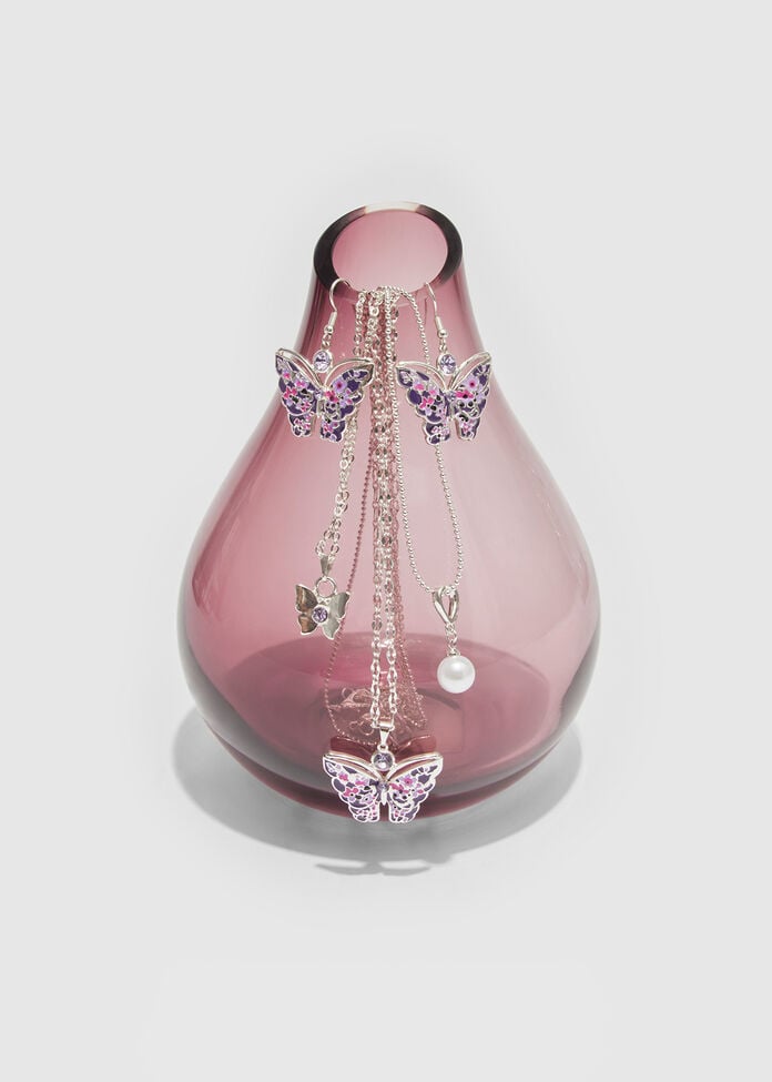 Enamel Butterfly Multiwear Necklace, , hi-res