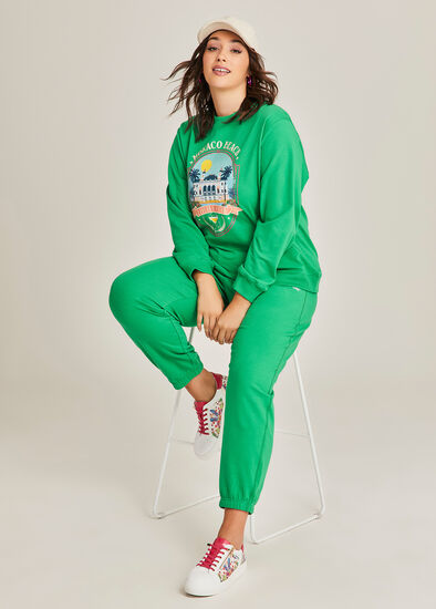 Plus Size Cotton Logo Trackpant