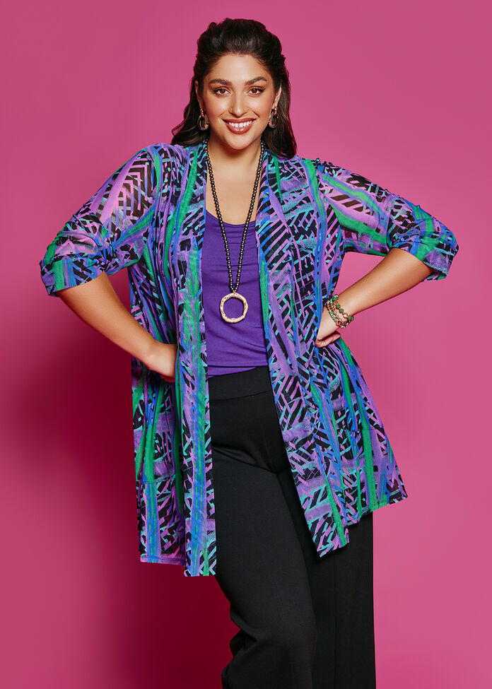 Spectrum Mesh Cardigan, , hi-res