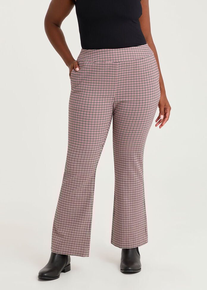Shop Plus Size Check Bootleg Natural Pant, Multi | Taking Shape NZ