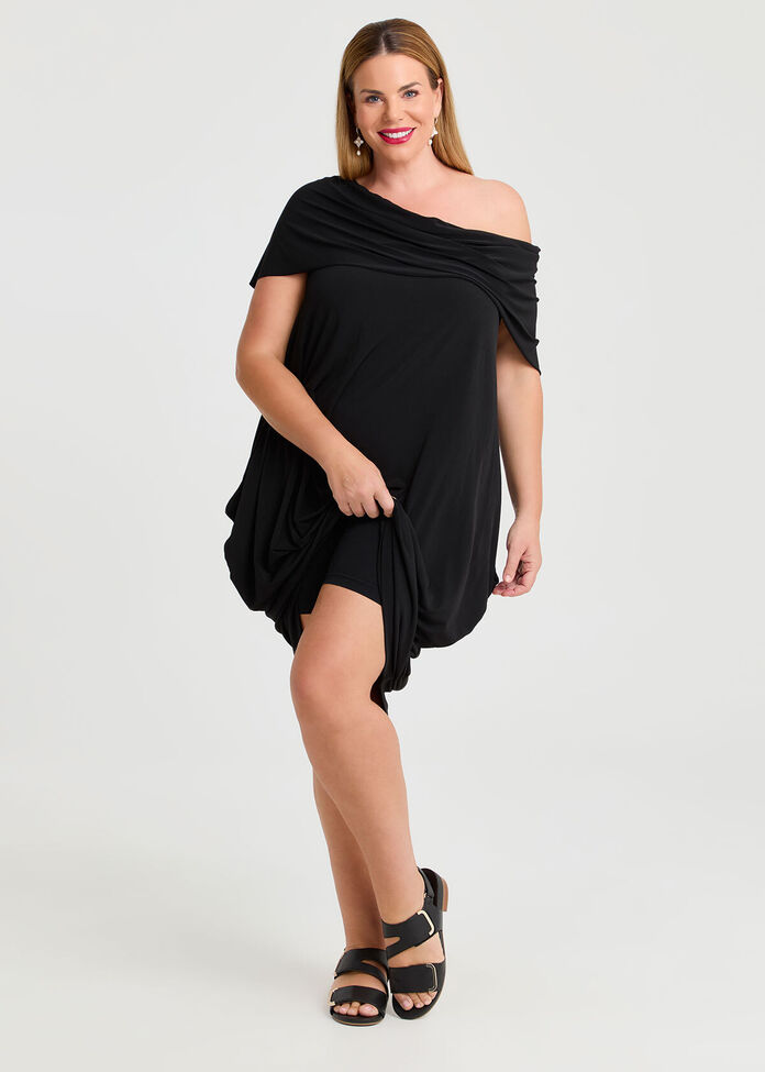 Shop Plus Size Essence Off The Shoulder Dress, Black | Taking Shape AU
