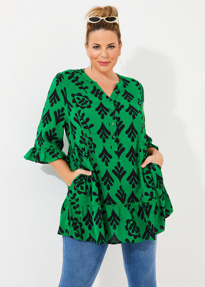 Natural Graphic Print Tunic, , hi-res