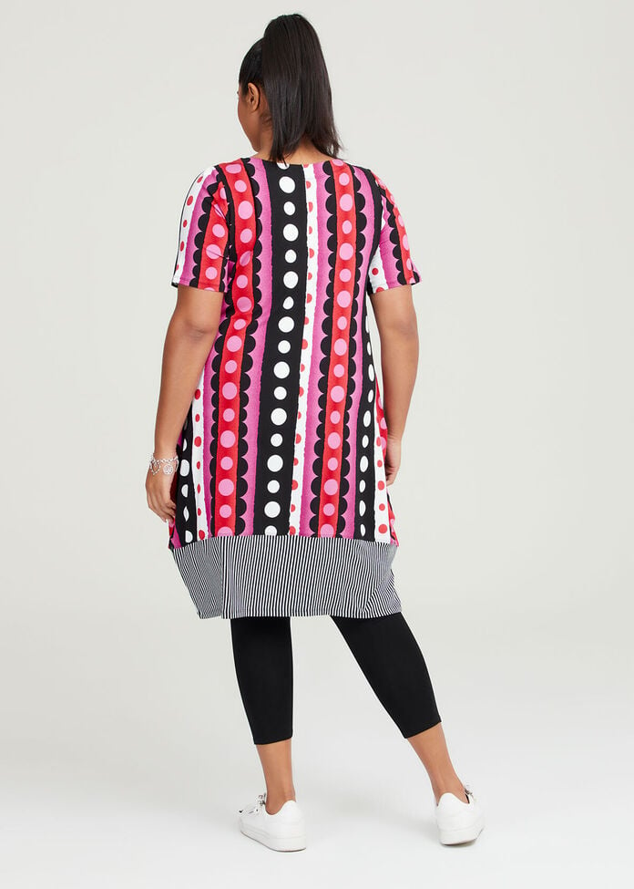Natural Linear Spot Stripe Dress, , hi-res